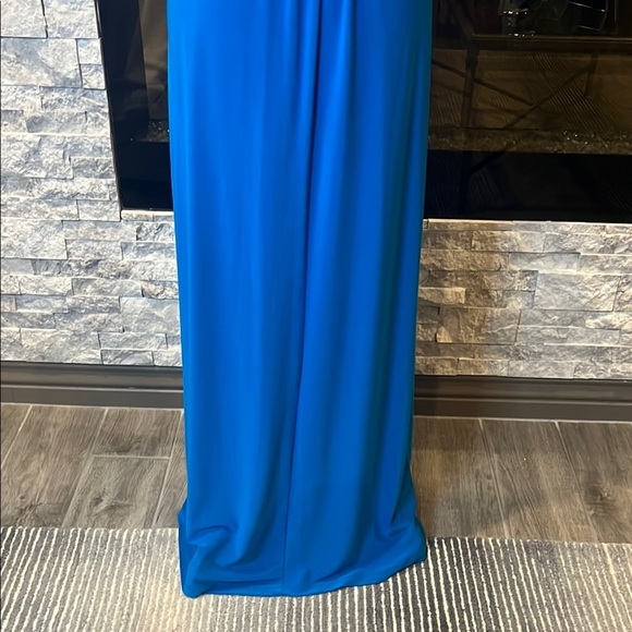 Ralph Lauren Blue Sleeveless V-Neck Prom Maxi Dress - Picture 10 of 11